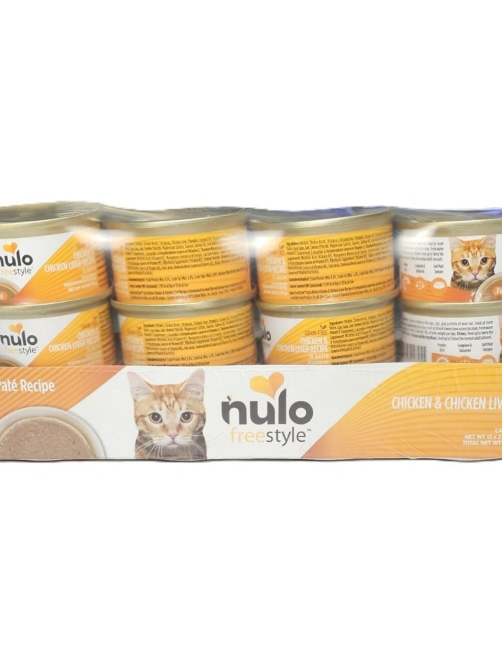 12 pack Nulo Freestyle Chicken & Chicken Liver Pate Wet Canned Cat Food 2.8 Oz